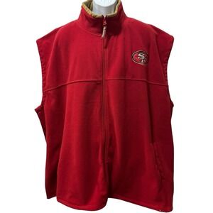 NFL Team Apparel San Francisco 49ers Full Zip‎ Fleece Vest Red Men's Size 4XT